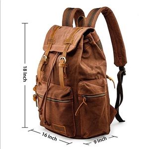 Canvas/Leather Military Style Backpack